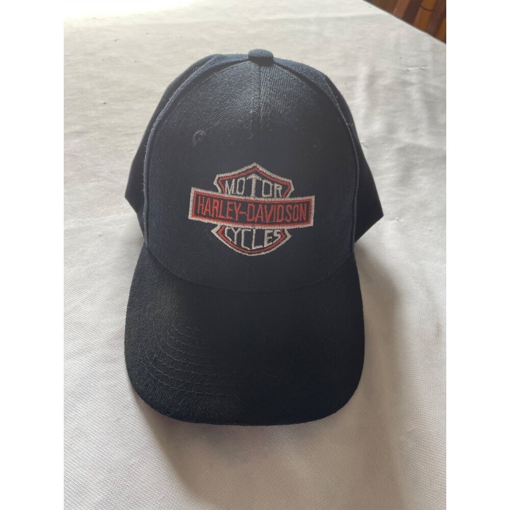 Harley-Davidson Logo Black Cap One Size Fits All 100% Acrylic Made In Vietnam